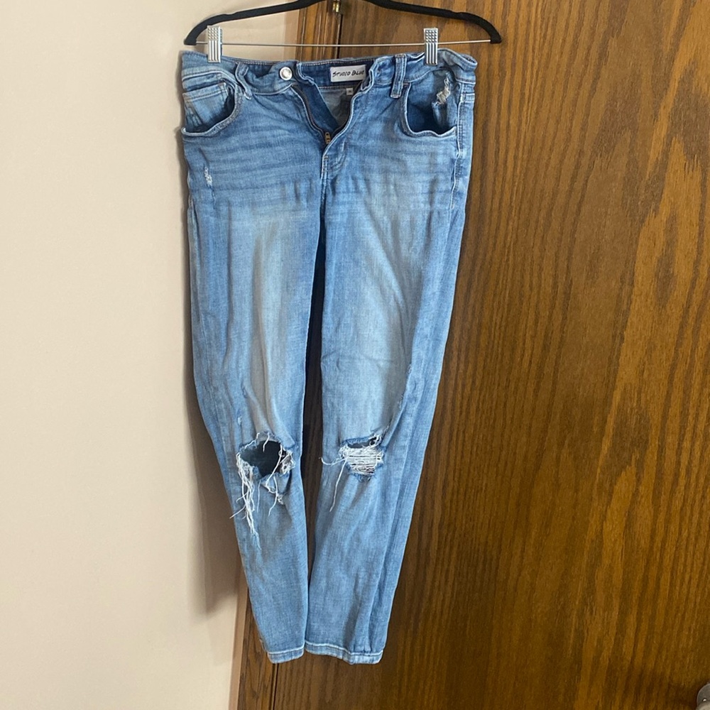 Studio blue size 28 mid rise distressed jeans